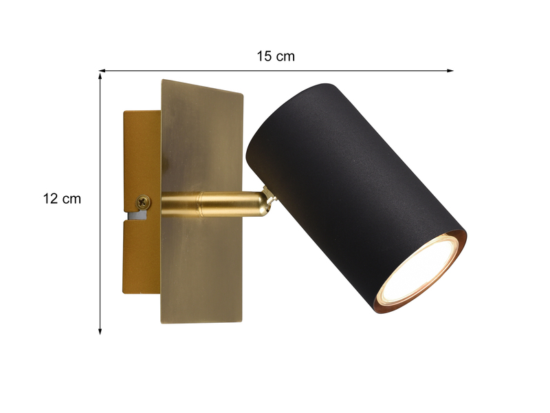 LED Wand- & Deckenstrahler in Schwarz-Gold 1-flammig Spot schwenkbar