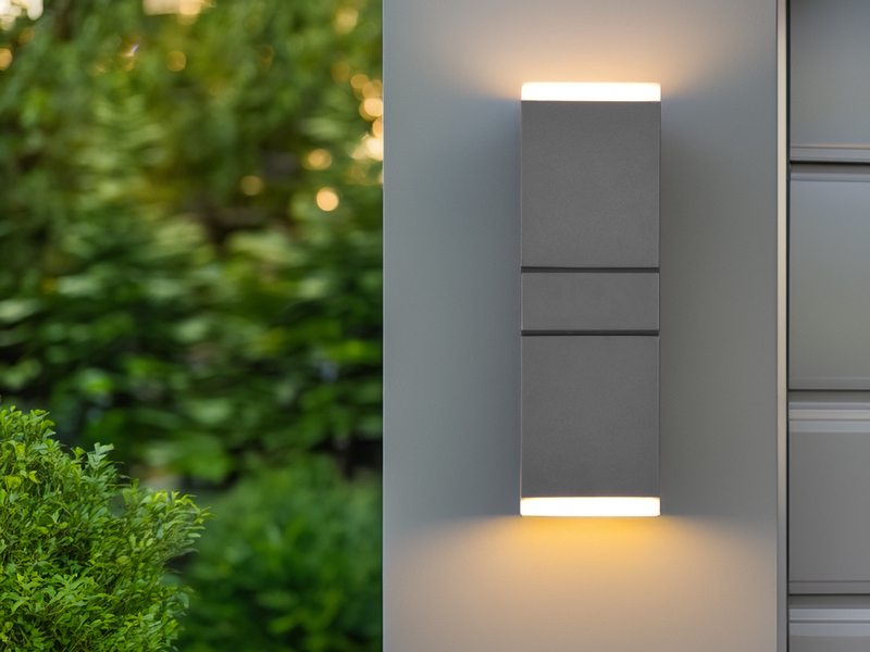 Schwenkbare LED Außenwandleuchte AVON, Höhe 28cm, Anthrazit