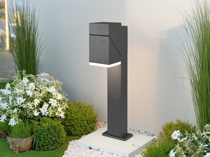 Schwenkbare LED Außen Wegeleuchte AVON Höhe 50cm, Anthrazit