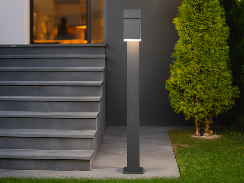 Schwenkbare LED Außen Wegeleuchte AVON Höhe 100cm, Anthrazit