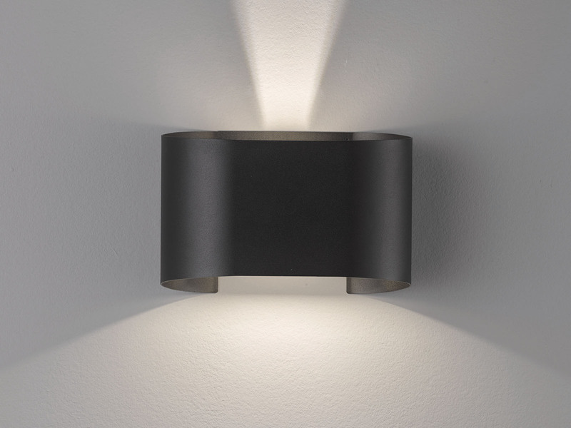 LED Außenwandleuchte WALL Schwarz mit Up and Down Licht - 18cm breit