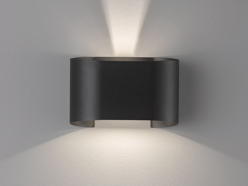 LED Updown Wandleuchte WALL Schwarz für Innen & Außen - 18cm breit