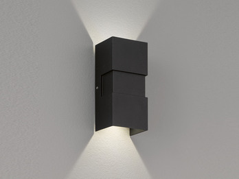LED Außenwandleuchte OSLO Schwarz mit Up and Down Licht - 7x15cm