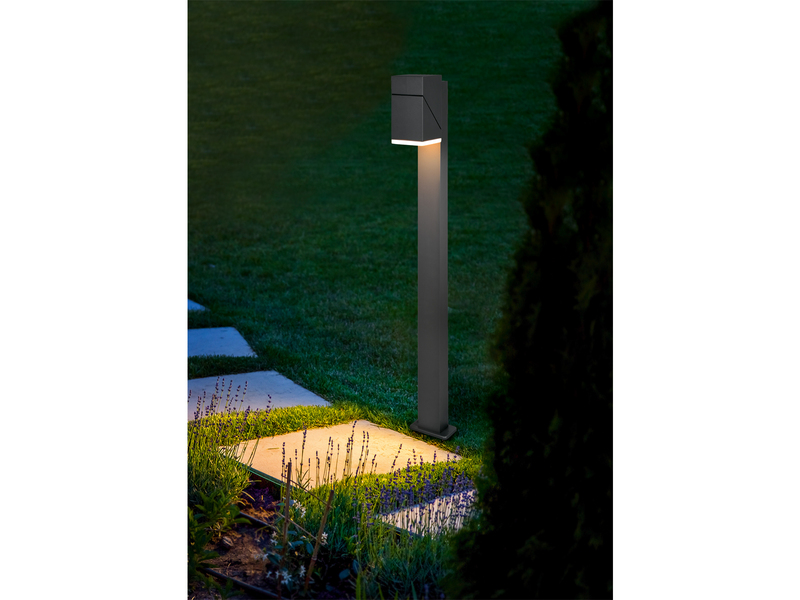 Schwenkbare LED Außen Wegeleuchten - 2er Set, Höhe 100cm, Anthrazit