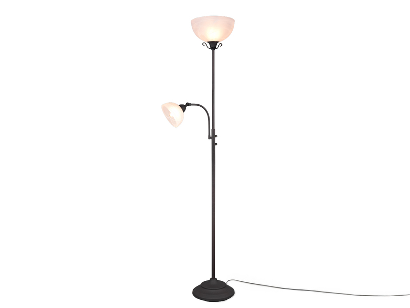 Deckenfluter COUNTRY mit Leselampe im Landhausstil, Rostfarbig, Höhe 184cm