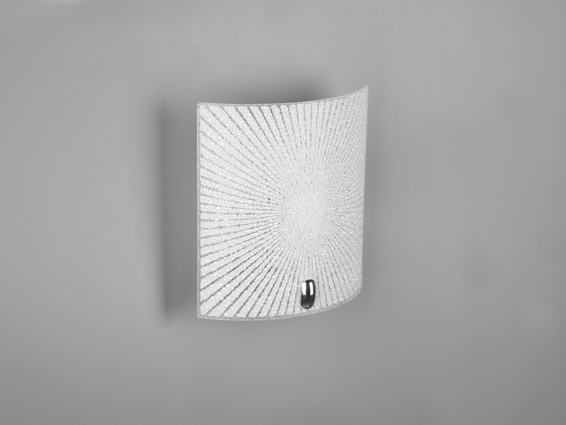 Flache Wandleuchte ELISA mit Glas Lampenschirm weiß, 20 x 22cm