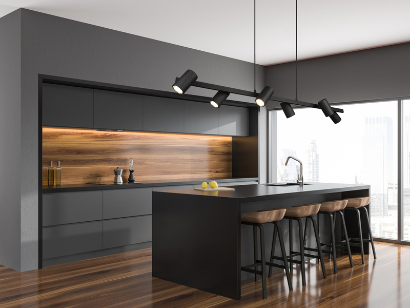LED Balkenpendelleuchte 6-flammig lang in Schwarz, Breite 115cm