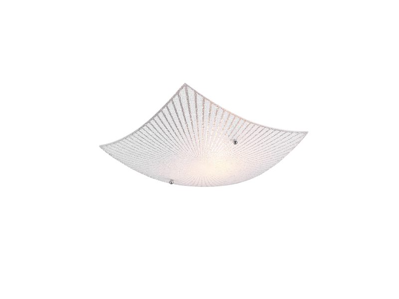 Flache Deckenleuchte ELISA mit Glas Lampenschirm weiß, 30 x 30cm