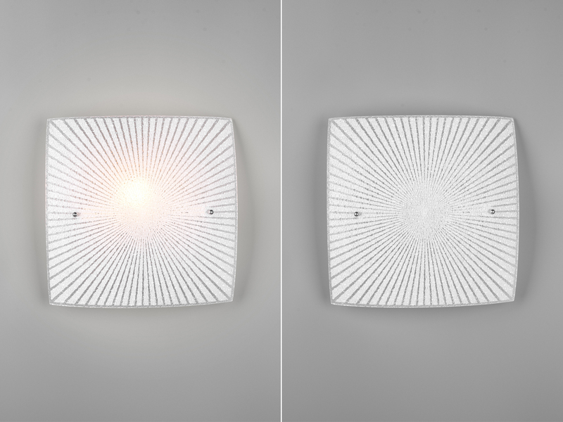 Flache Deckenleuchte ELISA mit Glas Lampenschirm weiß, 30 x 30cm