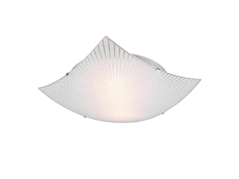 Flache Deckenleuchte ELISA mit Glas Lampenschirm weiß, 40 x 40cm