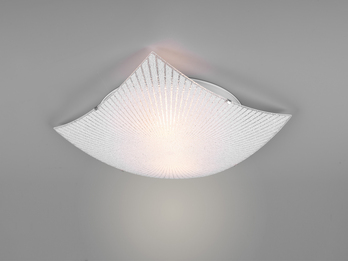 Flache Deckenleuchte ELISA mit Glas Lampenschirm weiß, 40 x 40cm