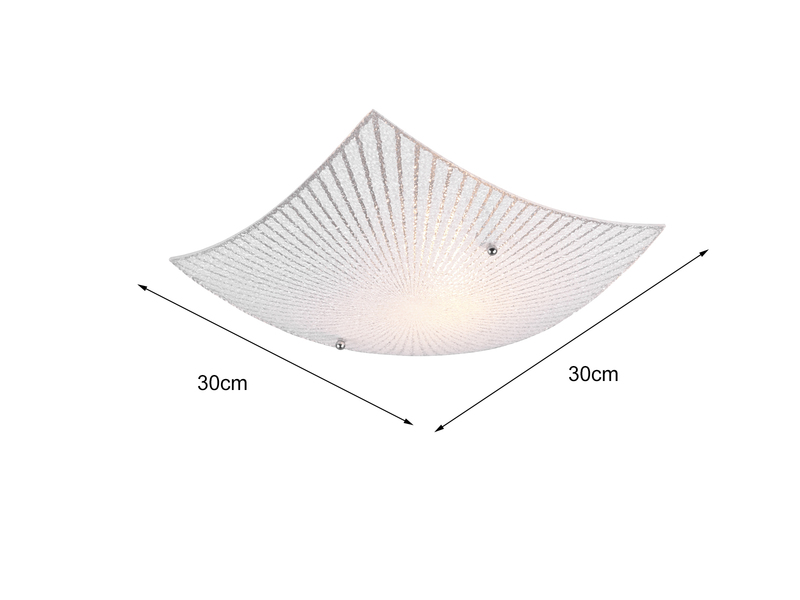 Flache LED Deckenleuchte mit Glas Lampenschirm weiß, 30 x 30cm