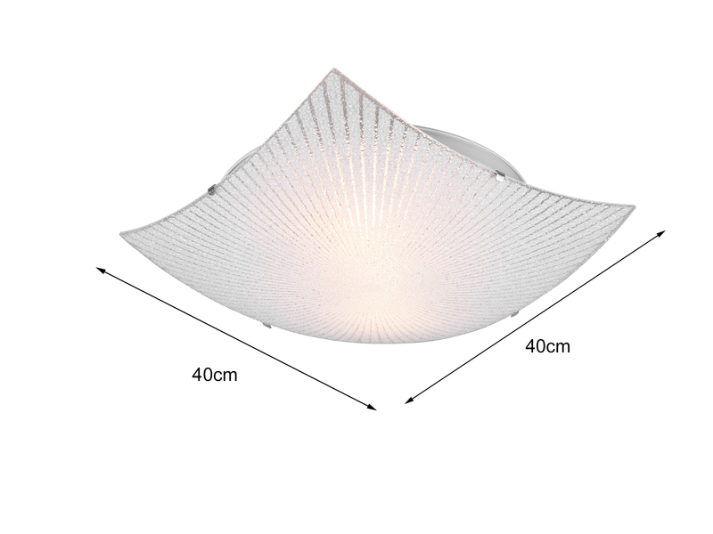 Flache LED Deckenleuchte mit Glas Lampenschirm weiß, 40 x 40cm