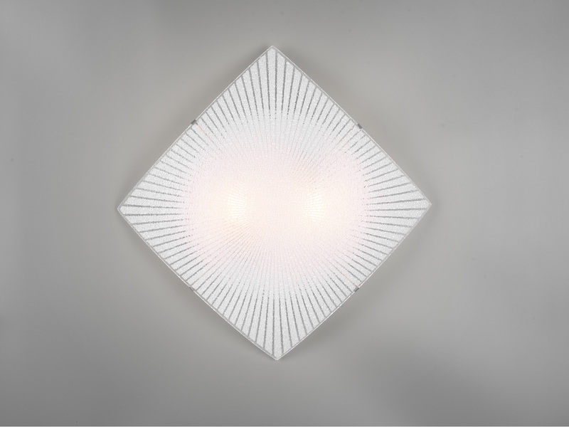 Flache LED Deckenleuchte mit Glas Lampenschirm weiß, 40 x 40cm