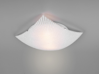 Flache LED Deckenleuchte mit Glas Lampenschirm weiß, 40 x 40cm