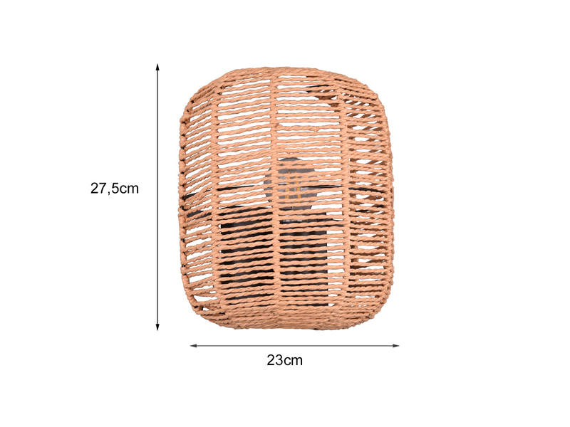 Wandleuchte RUNA Korbleuchte mit Sisal Geflecht Lampenschirm Höhe 27,5cm