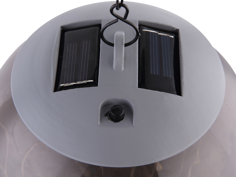 LED Solarhängeleuchte - Leuchtkugel Ø 15cm, rauchfarbig
