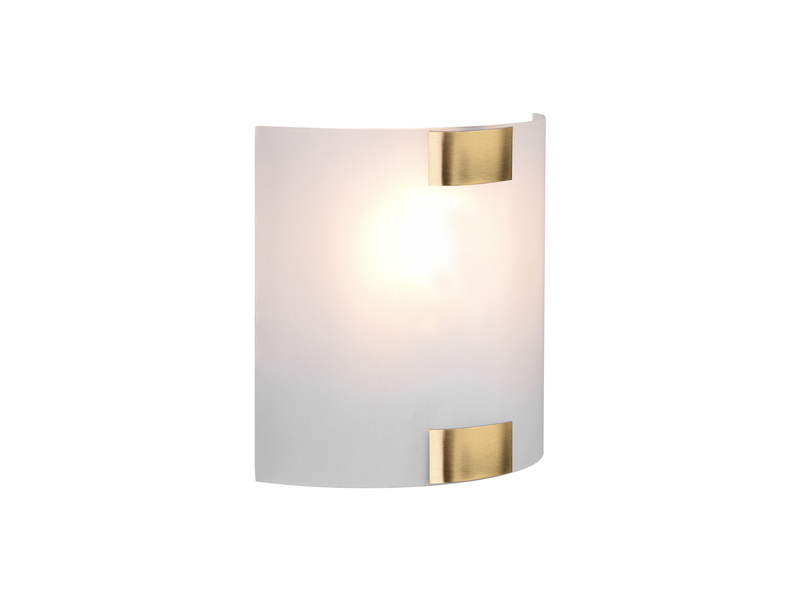 Flache Wandleuchte PURA Glaslampenschirm Gold, Höhe 20cm