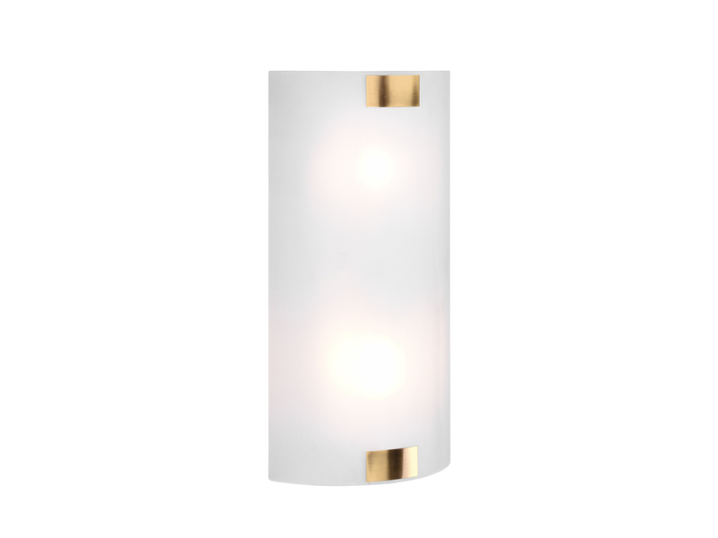 Flache Wandleuchte PURA Glaslampenschirm Gold, Höhe 40cm