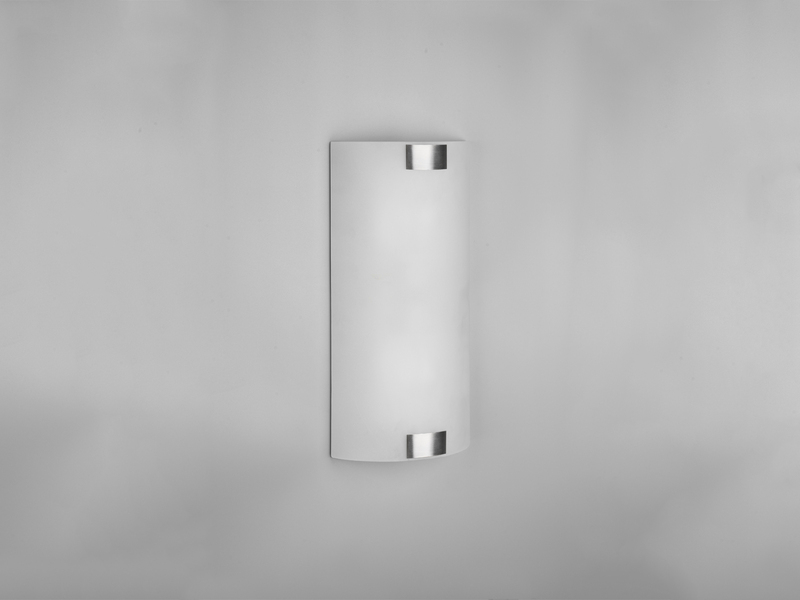 Flache Wandleuchte PURA Glaslampenschirm 20 x 40 cm Silber