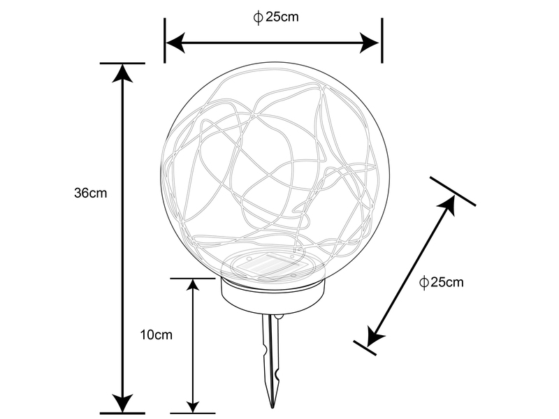 LED Solarkugeln 3er SET Ø 20cm, 25cm & 30cm, rauchfarbig mit Erdspieß