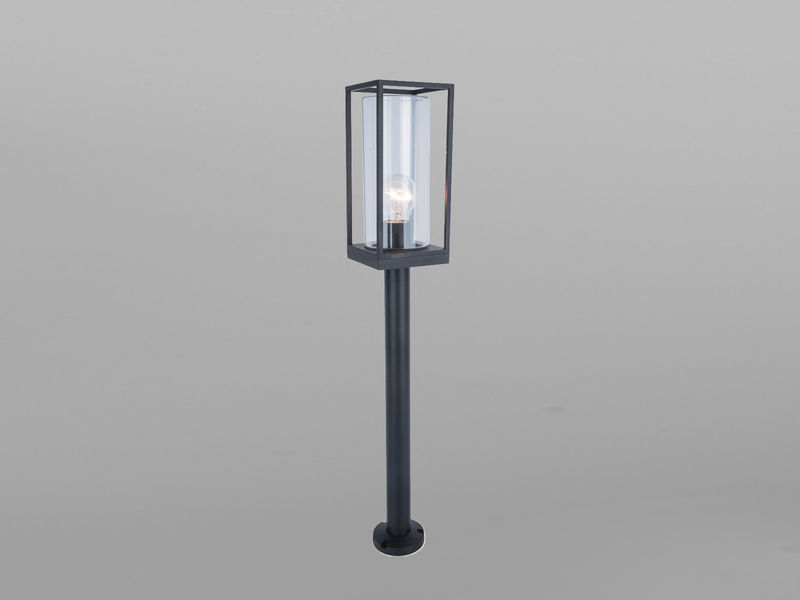 LED Außen Wegeleuchte Laternenoptik in Schwarz mit Glas, Höhe 75 cm