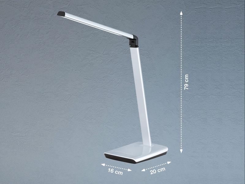 LED Schreibtischlampe BRIGHT Silber dimmbar & Tageslicht, Höhe 79cm
