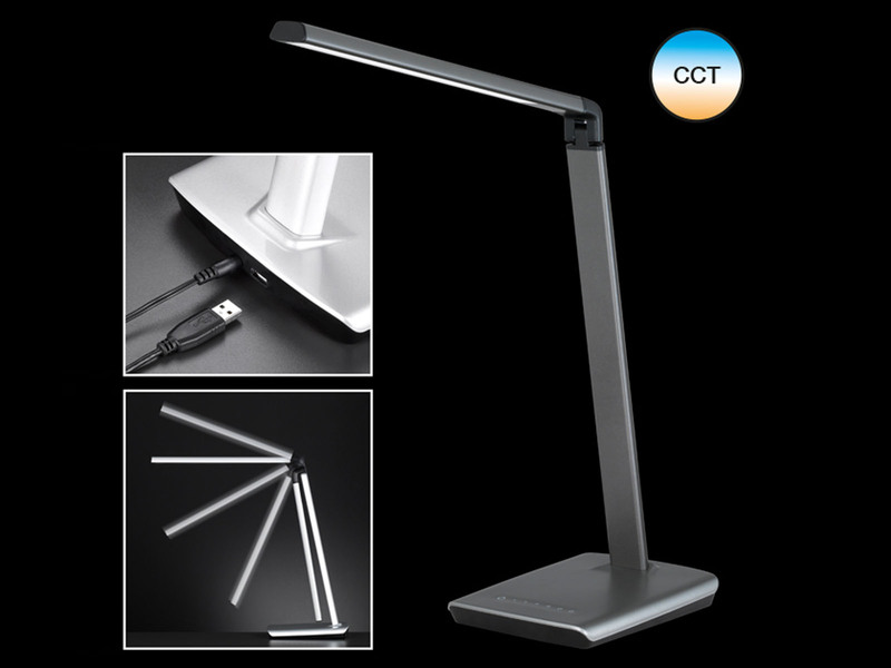 Schreibtischlampe BRIGHT Grau LED dimmbar - Tageslichtlampe Büro