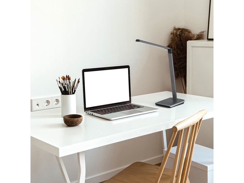 LED Schreibtischlampe BRIGHT Grau dimmbar & Tageslicht, Höhe 79cm