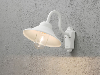 LED Außenwandleuchte im Landhausstil Aluminium Weiß, Höhe 30cm