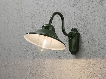 LED Außenwandleuchte im Landhausstil Aluminium Grün, Höhe 30cm