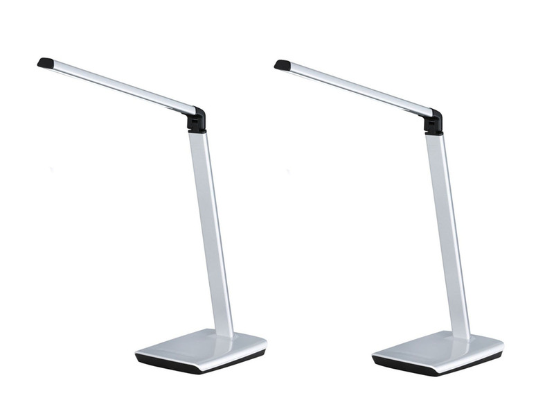 2er SET LED Schreibtischlampen Silber dimmbar & Tageslicht, Höhe 79cm