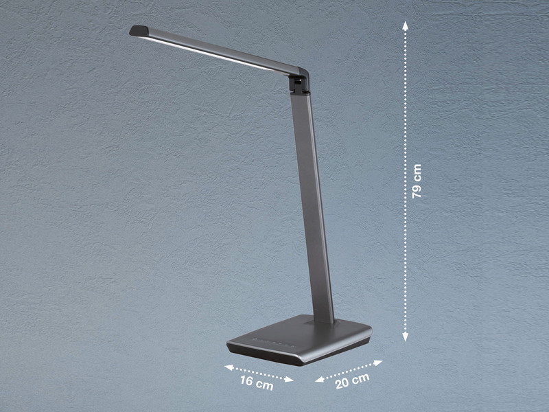 2er SET LED Schreibtischlampen Grau dimmbar & Tageslicht, Höhe 79cm