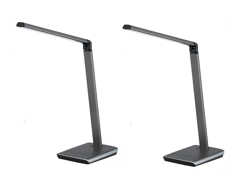 2er SET LED Schreibtischlampen Grau dimmbar & Tageslicht, Höhe 79cm