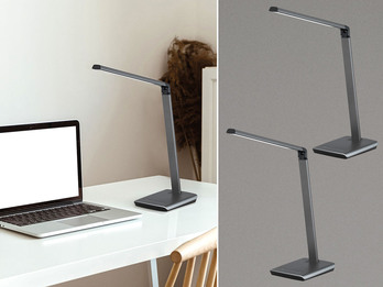 2er SET LED Schreibtischlampen Grau dimmbar & Tageslicht, Höhe 79cm