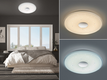 LED Deckenleuchte SEIKO Lichtfarbe & Dimmer per Fernbedienung Ø 42cm
