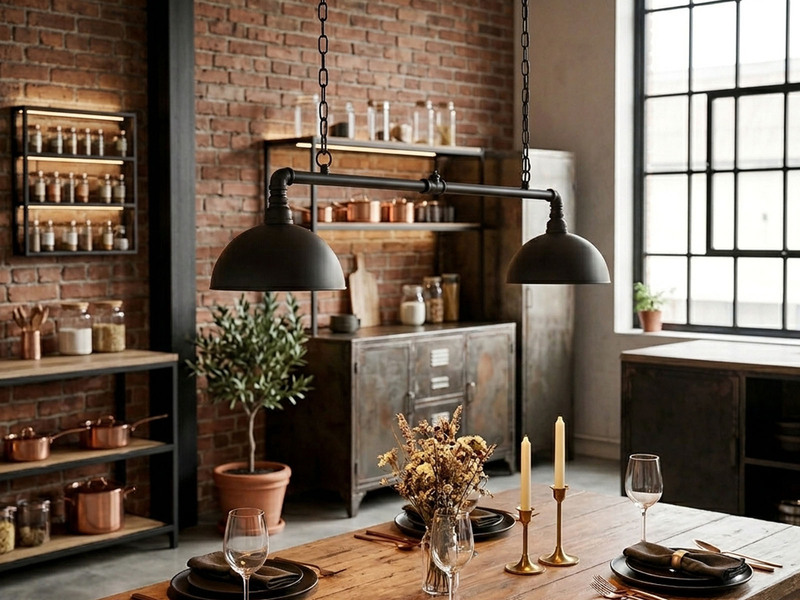 Pendelleuchte LEITUNG 2-flammig Industrial Style Schwarz Gold, Breite 87cm