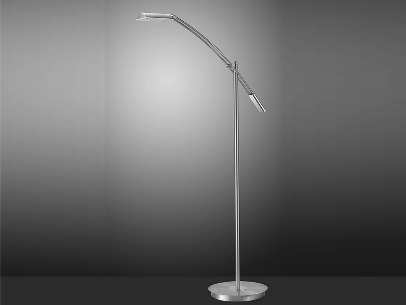 Kleine LED Stehleuchte VERONA dimmbar & schwenkbar in Silber, Höhe 126cm