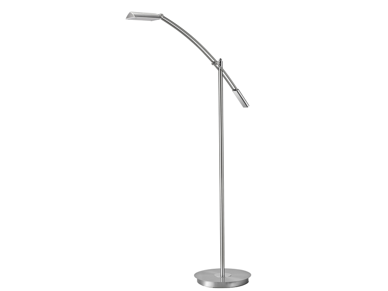 Kleine LED Stehleuchte VERONA dimmbar & schwenkbar in Silber, Höhe 126cm