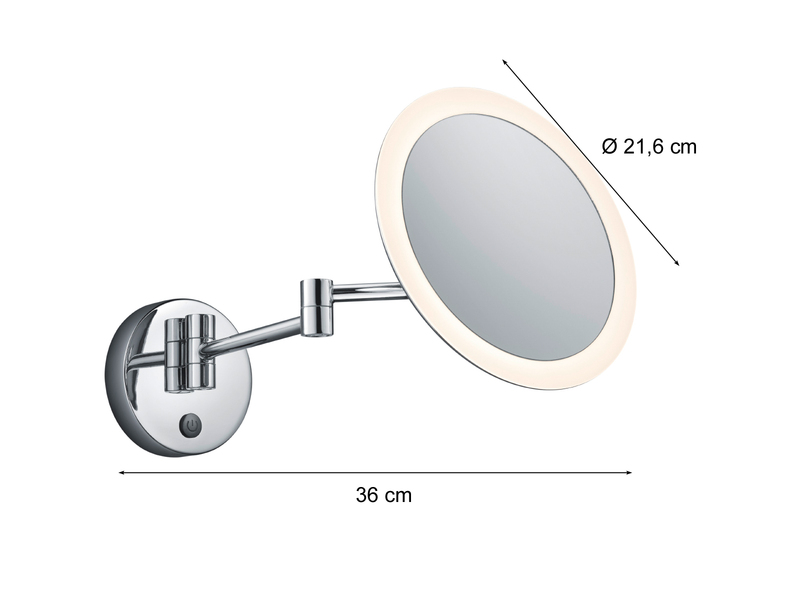 LED Badspiegel VIEW rund mit Beleuchtung und Vergrößerung