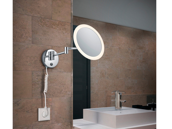 LED Badspiegel VIEW rund mit Beleuchtung und Vergrößerung