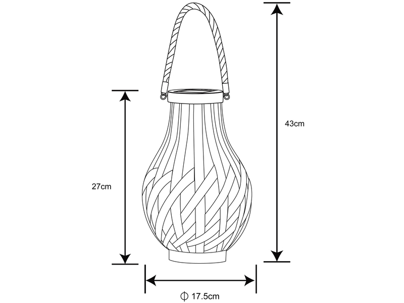 LED Solarlaterne, Metall Holzoptik, hängend oder stehend, Höhe 27cm