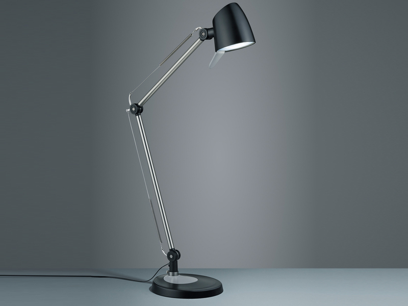 Dimmbare Schreibtischlampe RADO klemmbar - Leselampe Wand mit Gelenkarm Schwarz