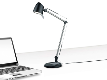 Dimmbare Schreibtischlampe RADO klemmbar - Leselampe Wand mit Gelenkarm Schwarz