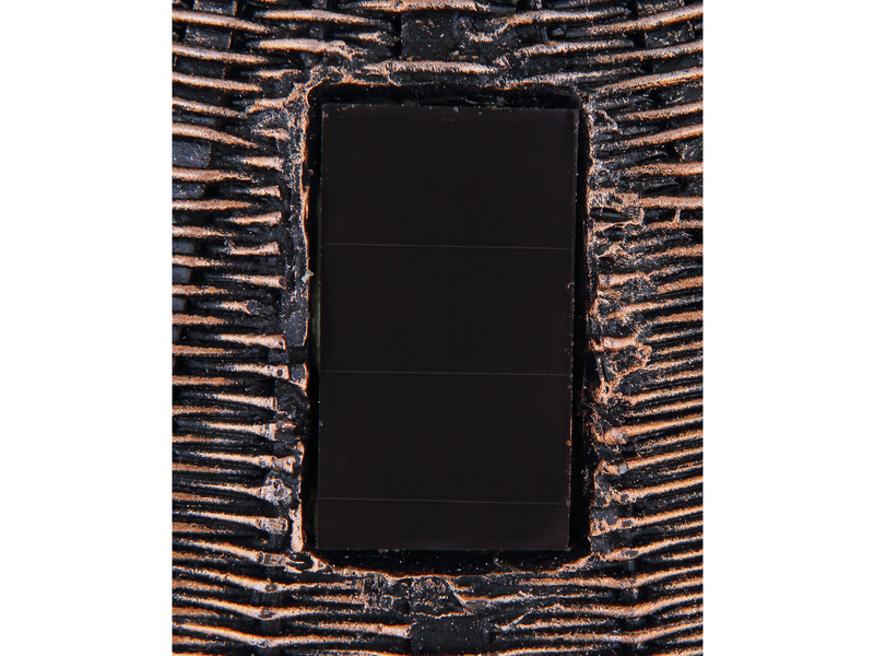 LED Solar Tischleuchte Rattanoptik mit Crackleglas Kugel, Höhe 45,5cm