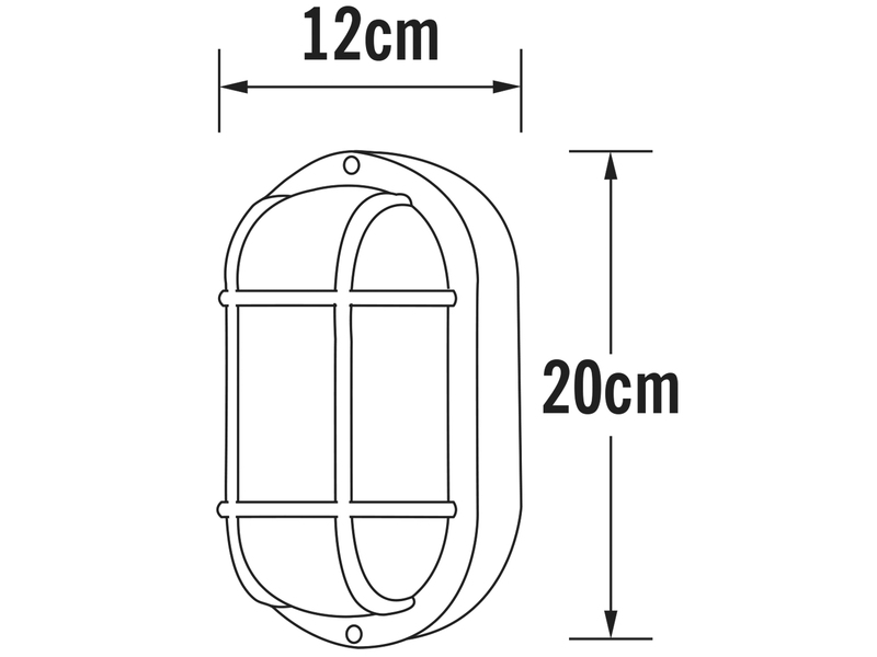 LED Kellerleuchte für Wand-& Deckenmontage Weiß, Höhe 20cm