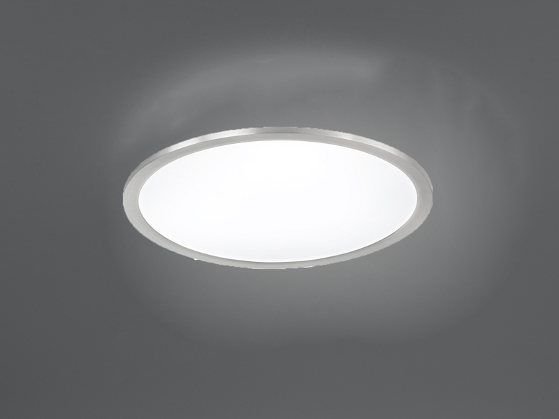 LED Deckenleuchte PHOENIX Silber / Weiß dimmbar - extra flach Ø 45cm