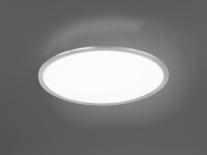 LED Deckenleuchte PHOENIX Silber / Weiß dimmbar - extra flach Ø 62cm
