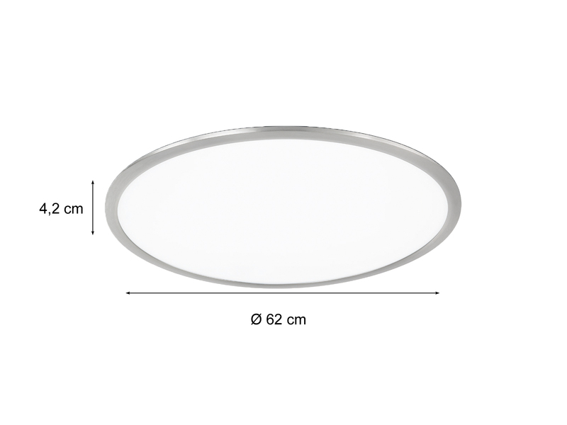 Große LED Deckenleuchte PHOENIX extrem flach & rund, dimmbar, Ø 62cm