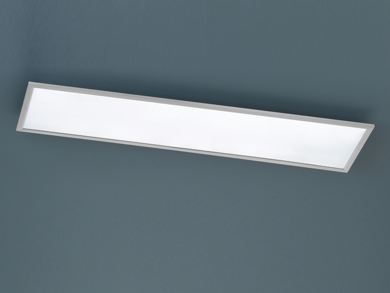 LED Deckenleuchte PHOENIX Silber / Weiß dimmbar - extra flach 30 x 120cm
